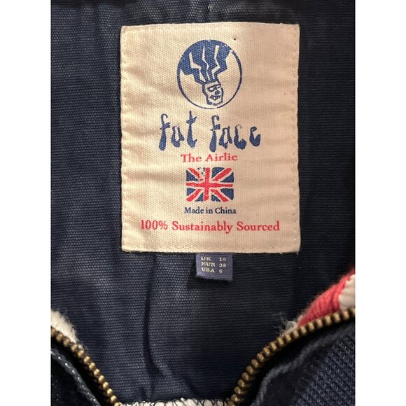 Navy Striped Fat Face The Airlie Half-Zip Sweatshirt UK10/EUR38/USA6 100% Sustai - Picture 3 of 12